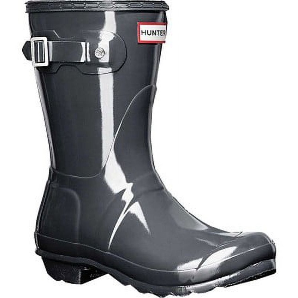 New Hunter Original Short Deep Slate Gloss Boots Size 5